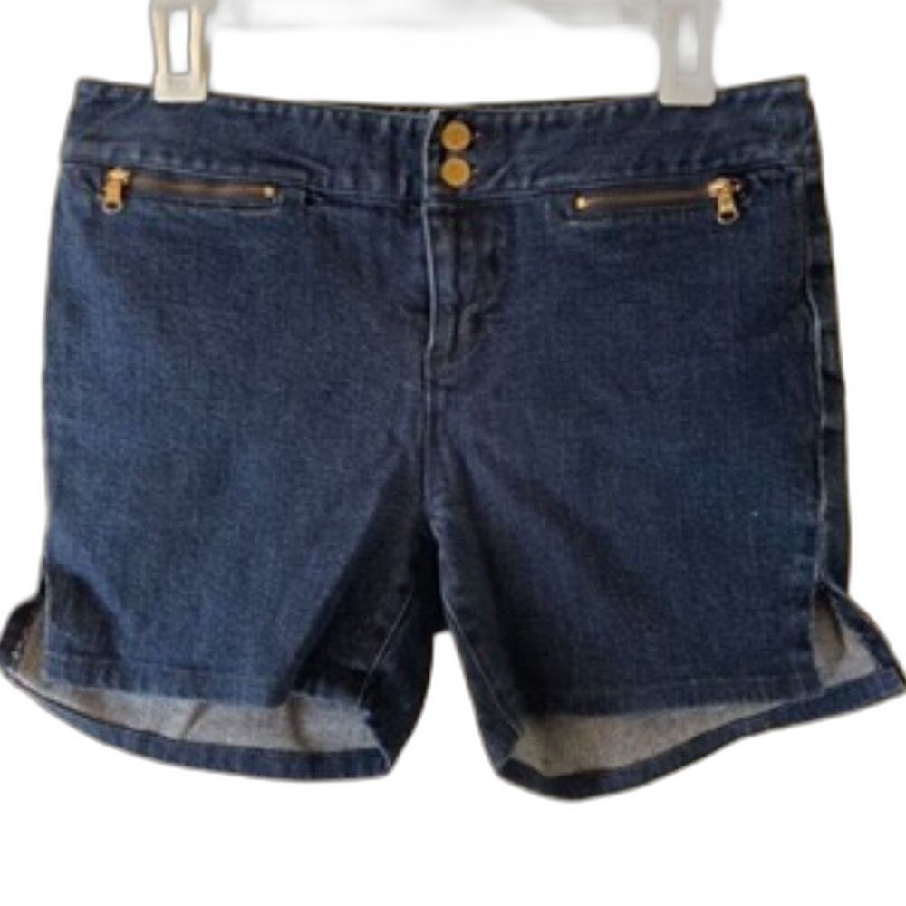 Ralph Lauren Jeans Co Blue Denim Shorts 6P Gold Zipper Pockets Dressy‎ Unique